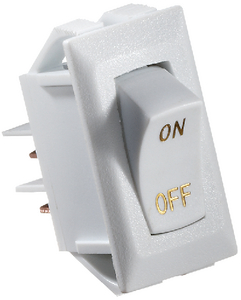 RV DESIGNER S265 SWITCH-ROCKR 10A WHT GOLD-TEXT